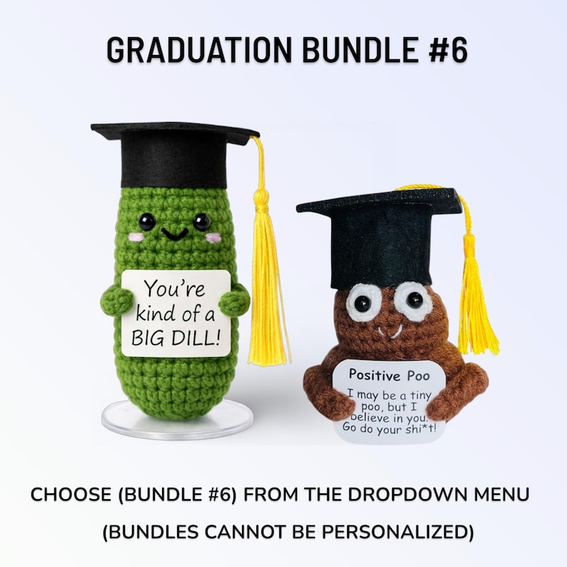 Graduation Gift – Pickle Crochet Plush – Congrats Graduate– Class of 2026 Bundle #6