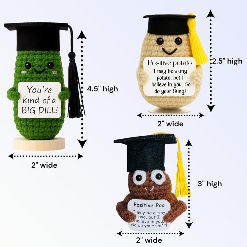Graduation Gift – Pickle Crochet Plush – Congrats Graduate– Class of 2026 Bild 11