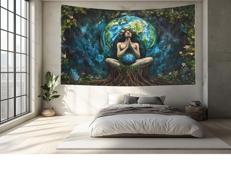 Gaia Goddess Tapestry | Mother Earth, Tree of Life Wall Hanging - Etsy