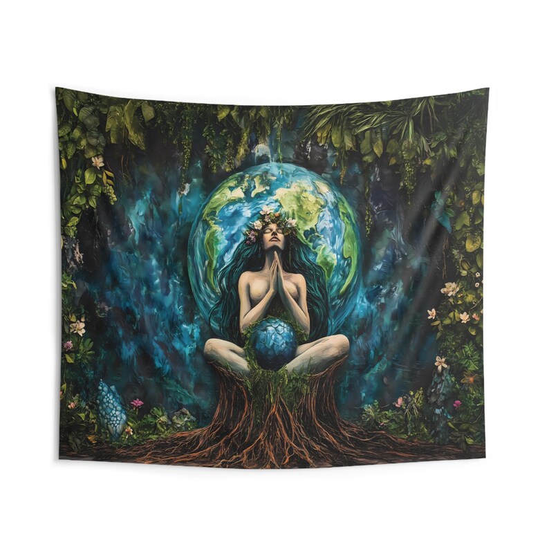 Gaia Goddess Tapestry | Mother Earth, Tree of Life Wall Hanging - Etsy