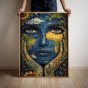 Earth Goddess Matte Vertical Posters, Mother Earth Poster , Gaia Goddess Print Wall Art, Greek Mythology Home Decor, Gift for Nature Lovers