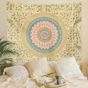 Bohemian Wall Art Mandala Indian Tapestry,  Hippie Wall Hanging, Boho Art, Colorful Tapestry, Meditation Decor for Living Room, Bedroom