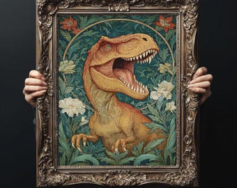 Tyrannosaurus Rex Poster | Jurassic Park Dino Dinosaur Print Wall Art, Kids Room