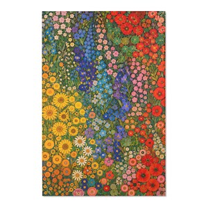 Gustav Klimt Inspired Vintage Floral Area Rug | Colorful Botanical Flower Meadow Carpet Pattern image 4