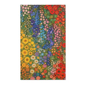 Gustav Klimt Inspired Vintage Floral Area Rug | Colorful Botanical Flower Meadow Carpet Pattern image 3