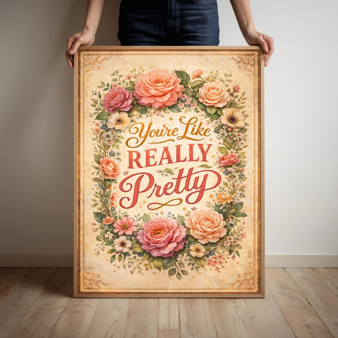 Floral Quote Art Print | Vintage Botanical Wall Decor - Etsy