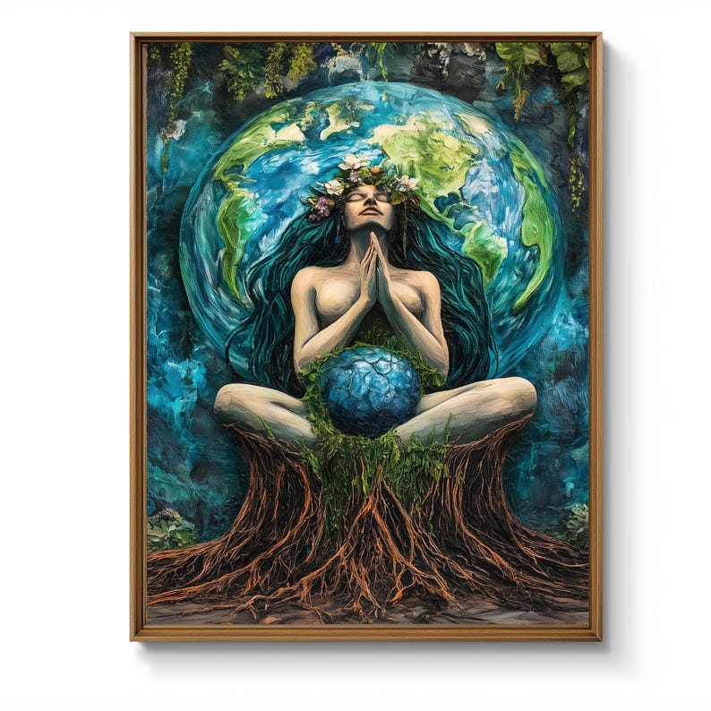 Gaia Goddess Poster | Mother Earth Tree of Life Art Print - Etsy