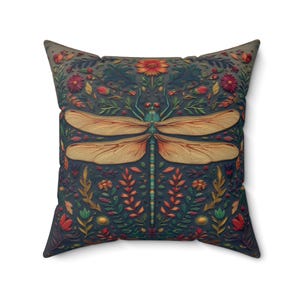 William Morris Libelle Kissen Kunstleder-Kissenbezug | Boho Home Decor, Einzigartiges Geschenk, Überwurf, Natur Inspiration, gemütlicher Akzent