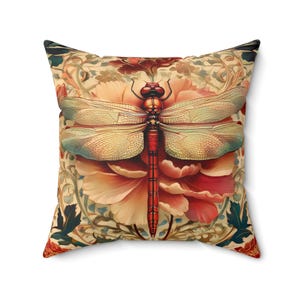 Libelle Kissen | Elegantes Boho Home Decor, Natur inspiriertes Geschenk aus Wildlederimitat, gemütlicher Wohnzimmerakzent, Boho Decor, einzigartiges Home-Styling
