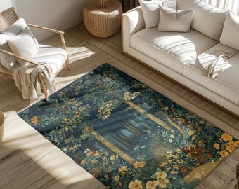 William Morris Chenille Area Rug: Enchanted Forest Animal Art - Etsy