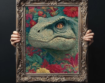 Dinosaur Wall Art Poster Prints,  Kids Room Dino Decor, Jurassic Park Theme