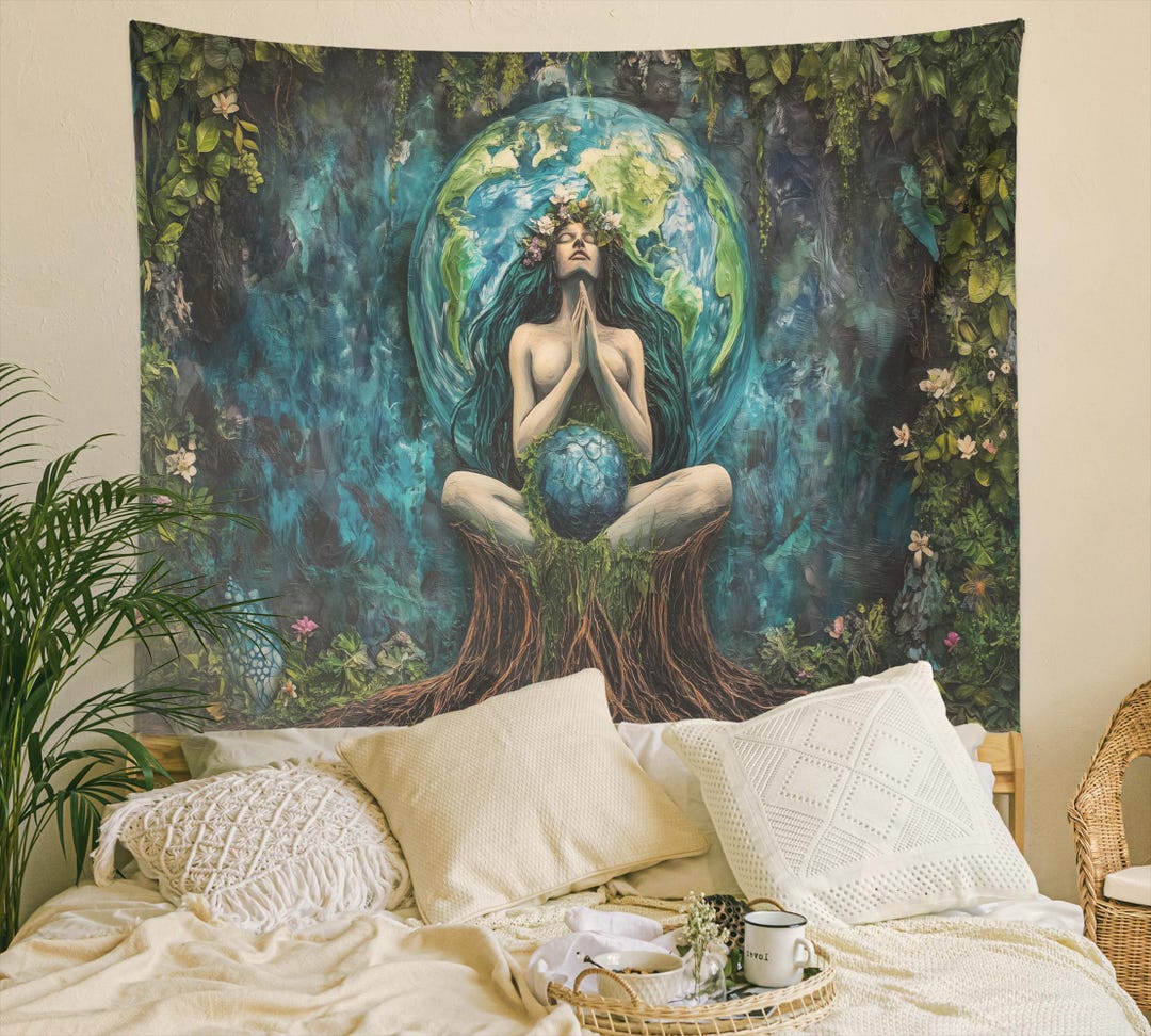 Gaia Goddess Tapestry | Mother Earth, Tree of Life Wall Hanging - Etsy