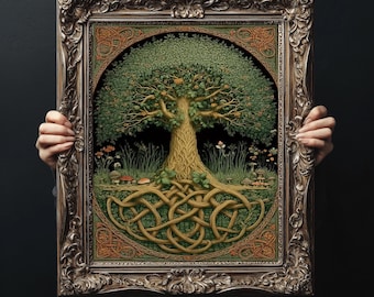 Celtic Tree of Life Wall Art Poster Print | Botanical Mythology Decor