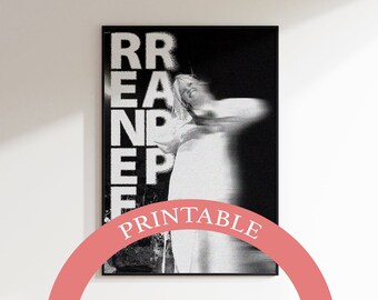 PRINTABLE Renee Rapp Poster, Renee Rapp, Renee Rapp Prints, Aesthetic Print, Typography Wall Art, Snow Angel, Bedroom Decor, Black and White