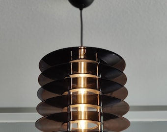 Schallplattenlampe "Tower" Vinyl Deckenlampe Upcycling LP Vintage LED Lampe -Chrome Edition-