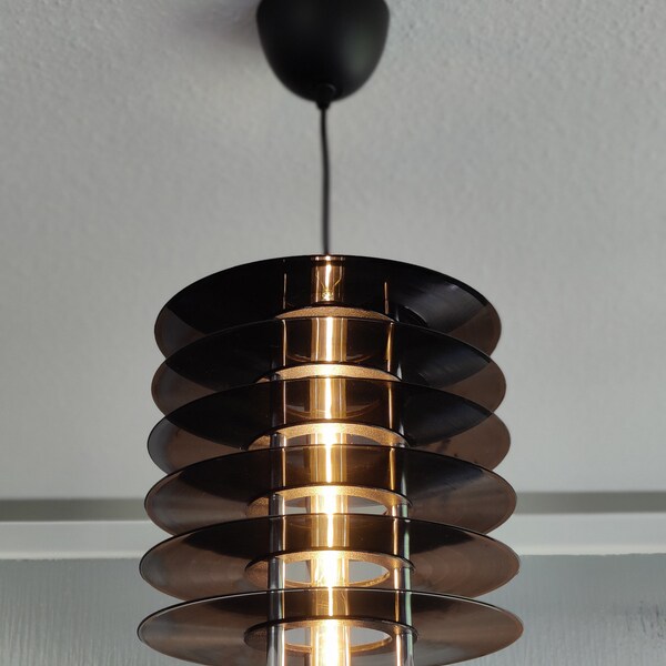 Lampe disque "Tower" plafonnier vinyle upcycling LP lampe LED vintage -Chrome Edition-