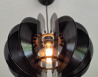 Lampe disque "Sphère" plafonnier vinyle upcycling LP vintage -prototype-