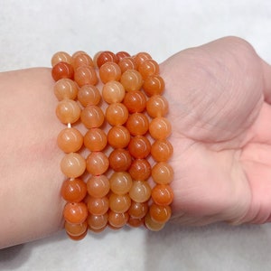 Red Aventurine Crystal Bracelet Healing stone for Courage and vitality