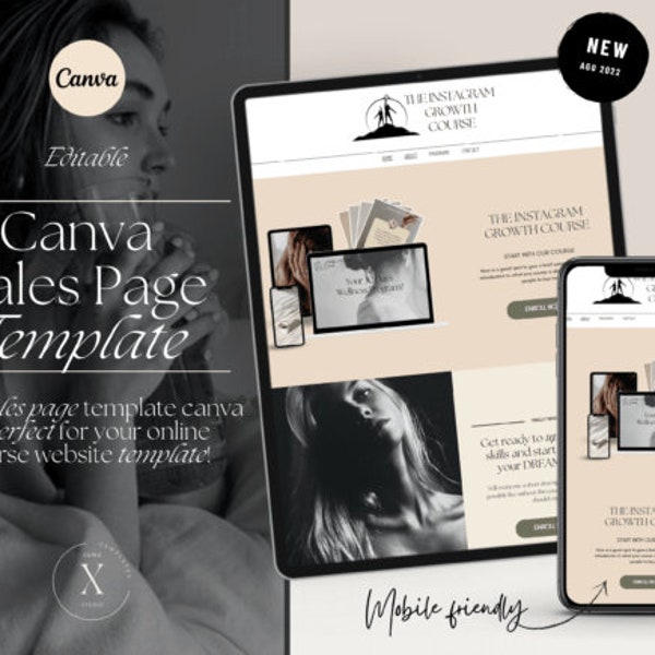 High Converting Sales Page Canva Template, Sales Page Template, Online Course Sales Page, Services Based Business Sales Page, sales page