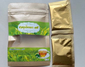Gold foil sachets for Thai Instant Green Tea