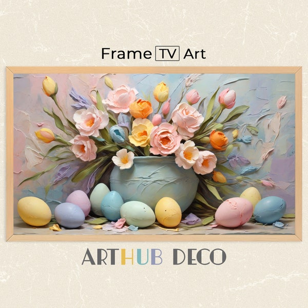 Samsung Frame TV Art Easter tv Art Easter tv Art floral art Easter Decor DIGITAL TV Download Samsung frame tv download Easter Art egg