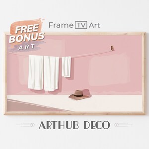 Samsung Frame Tv Art Coastal Frame Tv Art, Summer Tv Art, Ocean Tv Art, Seaside Tv Art, Modern Tv Art, Pink Laundry Room Art, Tv Art Display