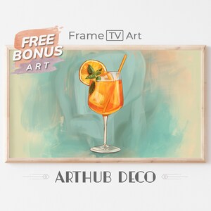 Summer Frame TV Art, Fruity Cocktail Stilleven, Levendige Digitale Download voor Summer Home Decor, Cheers Frame TV Art Bar Cart Cocktail Night