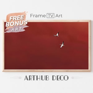 Surrealist Crimson Sky Painting Pure Red Wall Decor, Abstract Art Painting,  Minimalist Wall Art, Maximalist Decor, Crimson Wall Art