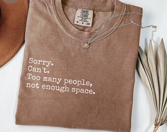 Autism Comfort Colors, Sarcastic Shirt for Autistic Adult, Sorry Can&#39;t T-shirt for Audhd Women, Cute Overstimulated Gift for Neurodivergent