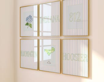 Láminas universitarias de la Universidad de Indiana Láminas de la Universidad de Indiana Arte mural de la Universidad de Indiana Decoración de dormitorios de la Universidad de Indiana Decoración floral para apartamentos de la Universidad de Indiana