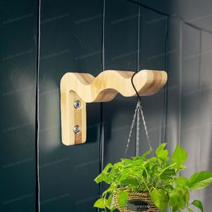 2 Pack Wooden Wall Hooks Wavy Wall Mounted Hanging Plant Hooks for Indoor Outdoor Hanging Bird Feeders Flower Baskets Wind Chimes Etsy