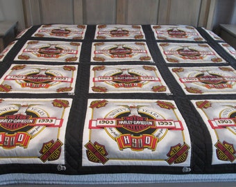 Harley Davidson Quilted Bandanna Bedspread