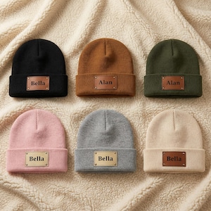 Personalized Knit Baby Beanie: Custom Name Winter Hat