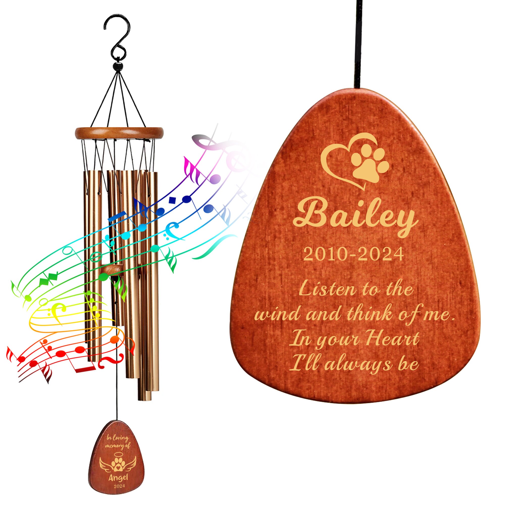 Personalized Pet Memorial Wind Chimes Dog Memorial Gifts Pet ...