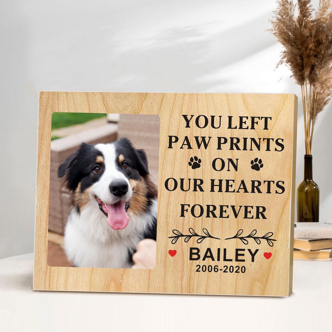 Personalized Pet Memorial Photo Frame: Custom Dog Cat Remembrance ...