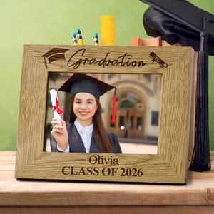 Personalised Picture Frames Laser Engraved 5x7 Picture Frame Wooden Photo Frame Graduation Gifts for Her Him Girls Her Him Women Man