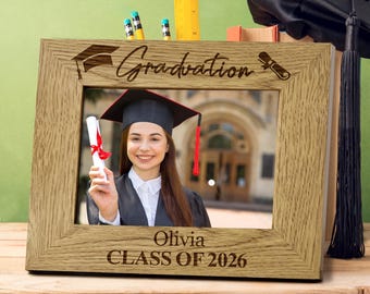 Personalised Picture Frames Laser Engraved 5x7 Picture Frame Wooden Photo Frame Graduation Gifts for Her Him Girls Her Him Women Man