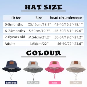 Personalized Baby Sun Hat, Custom Bucket Hat for Toddler Boys Girls Adults, Adjustable Beach Hat, UPF 50+ image 2