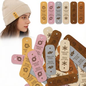 Personalized Leather Tags for Crochet Items,  Handmade Tags for Crochet, Leather Labels Handmade Tag Gifts for Crocheters, Knitting
