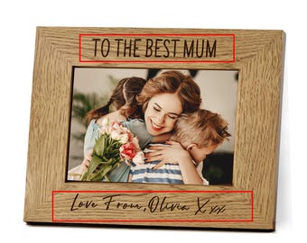 Personalised Engraved Wooden Photo Frame 6x4 – Mum, Nan, Nanna, Mother’s Day Gift – UK Made