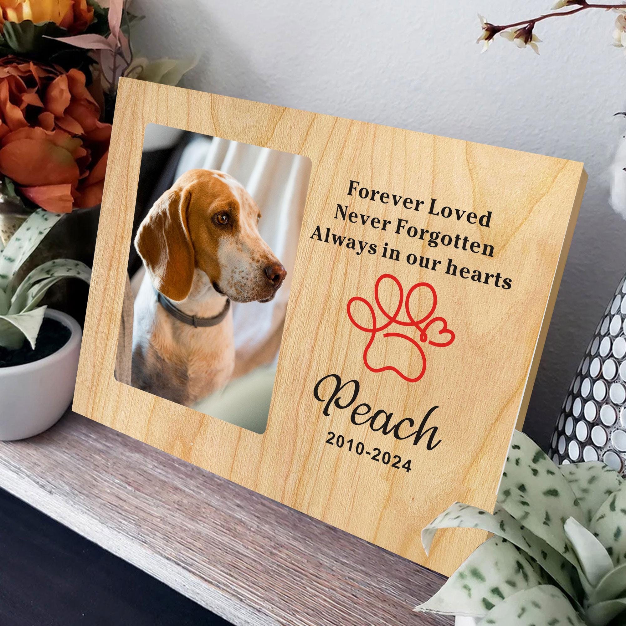 Personalized Pet Memorial Photo Frame: Custom Dog Cat Remembrance ...