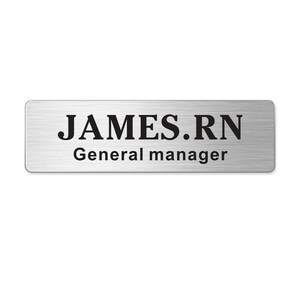 Personalized Name Tags, 1 x 3in Metal Name Tag, Engraved Name Badges ID Tag for School Teacher, Kids, Business Work Label Sign,  Name Plate