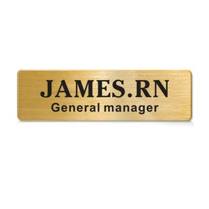 Personalized Name Tags, 1 x 3in Metal Name Tag, Engraved Name Badges ID Tag for School Teacher, Kids, Business Work Label Sign,  Name Plate
