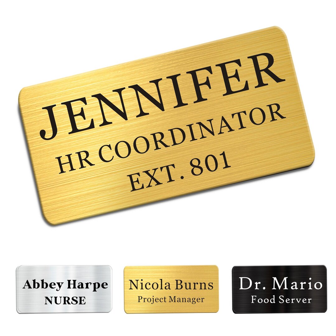 Custom Name Tag: Magnetic Acrylic Employee Badge Personalized Name ...