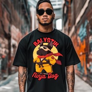 Ninja Dog T-Shirt - Playful Pug Design, Dog Lover Gift, Cute Pet Apparel, Fun Casual Wear, Unisex T-Shirt