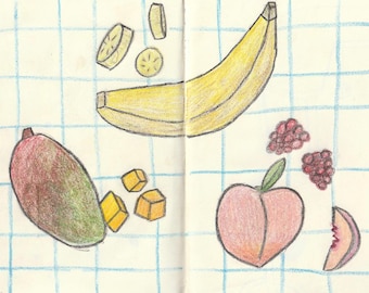 Fruits on Picnic Blanket Print