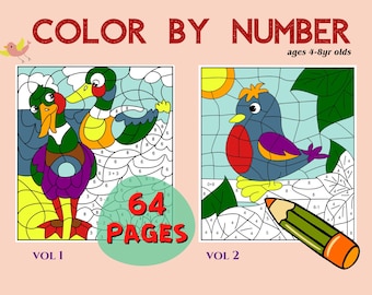 Children&#39;s Worksheets Coloring Page | Preschool Activities | Printable Color by Number for Kids | Educational Activity for ages 4-8