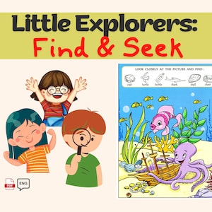 Find and Seek for Kids Sheets, Fun Child Development Activity | Hidden Object Search Game | Learning Gift | Pre-k and Kindergarten Worksheet