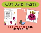 Cute Cut and Paste Activity Book for Toddlers | Montessori Games, PreK Worksheets | Speech Therapy & Homeschool Preschool Educational Prints