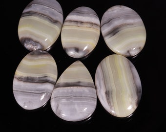 Superbe dentelle naturelle de qualité supérieure, mélange en forme d'agate, cabochon, lot de pierres précieuses en vrac pour la fabrication de bijoux 242,30 Ct 31X21X6-35X24X6 MM JP-16